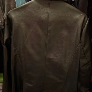 Plus size faux leather jacket